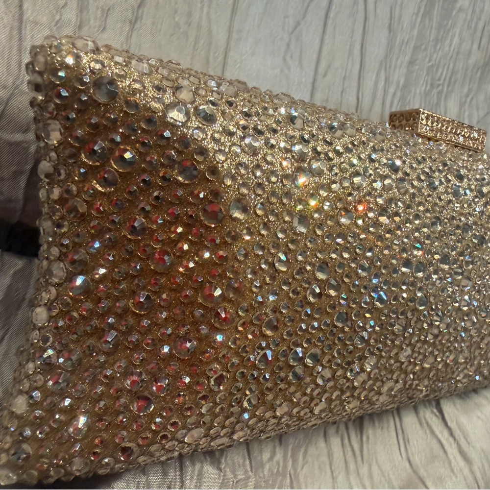 Sparkling Gold Rhinestone Clutch - Picture 2 of 12